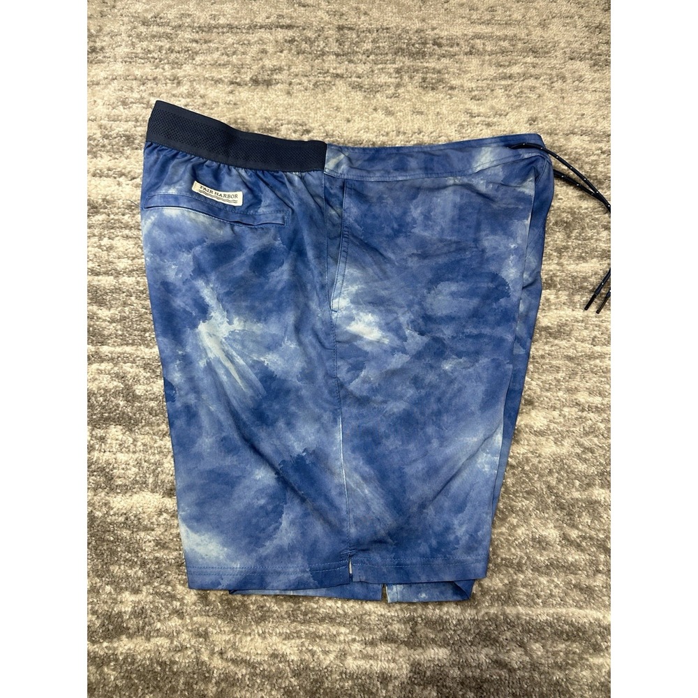 Fair Harbor‎ Shorts Swim Trunks Men's XL Lined Water Camo Blue Stretch
